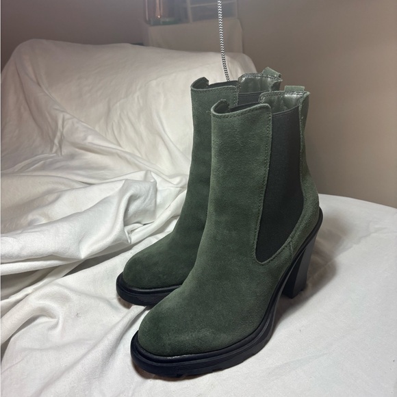 Nine West Forest Green Suede Ankle Boots - Picture 2 of 3
